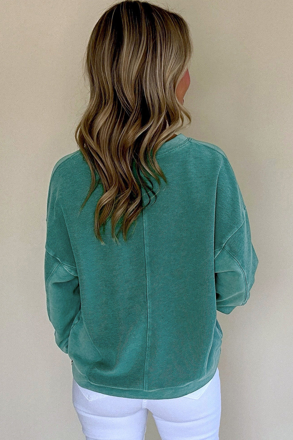 Bright Pink Drop-Shoulder Sweatshirt