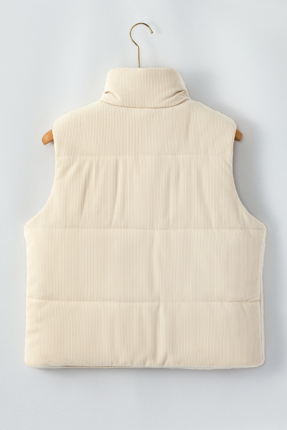 Corduroy Puffer Vest with Zipper