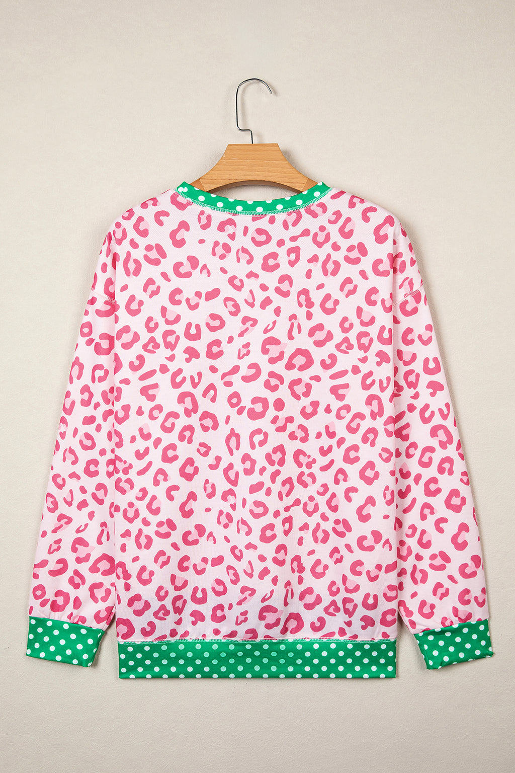 Leopard Polka Dot Colorblock Top
