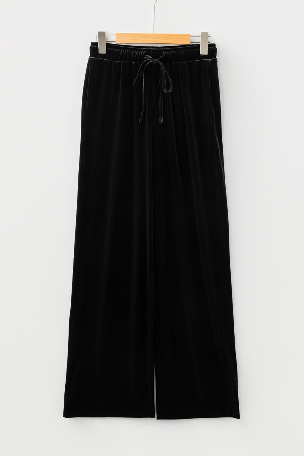 Black Velvet Drawstring Pants