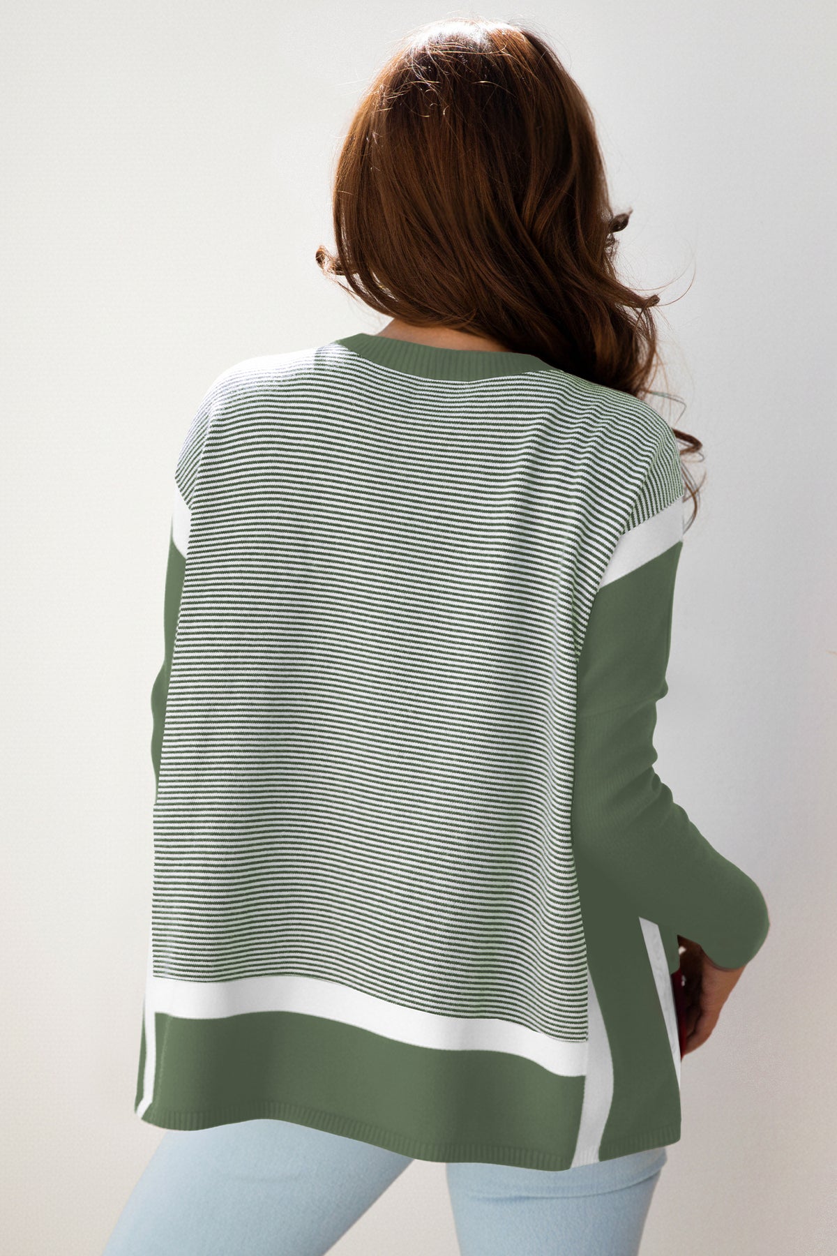 Striped Dolman Oversized Sweater