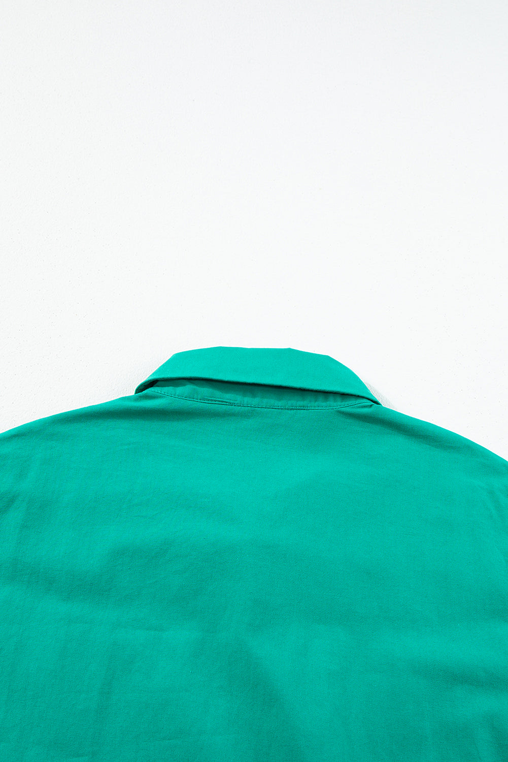 Bright green shirred ruffle sleeve button-up short dress by Dear-Lover, featuring a stylish and feminine design.