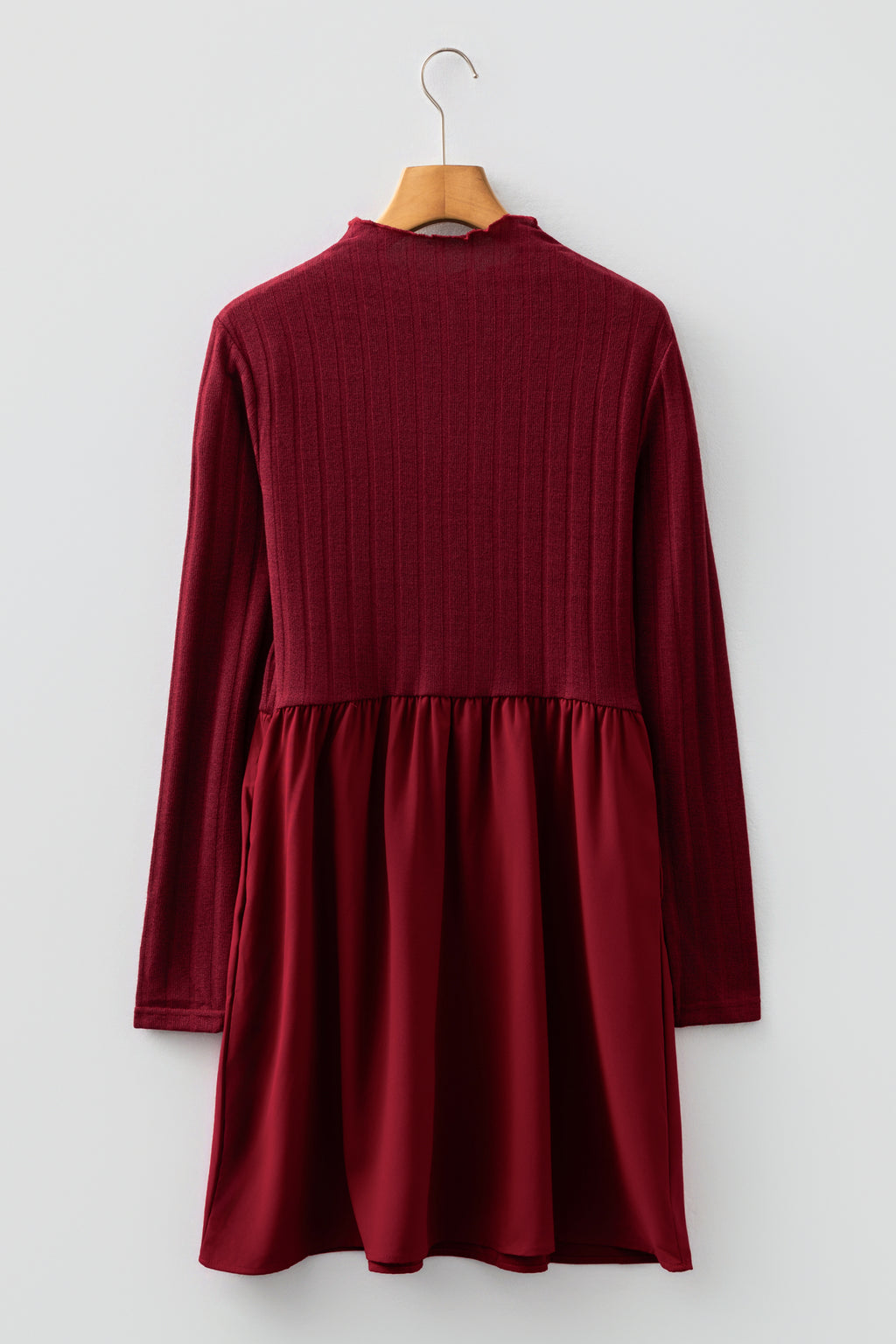 Frilled Neck Long Sleeve Mini Dress