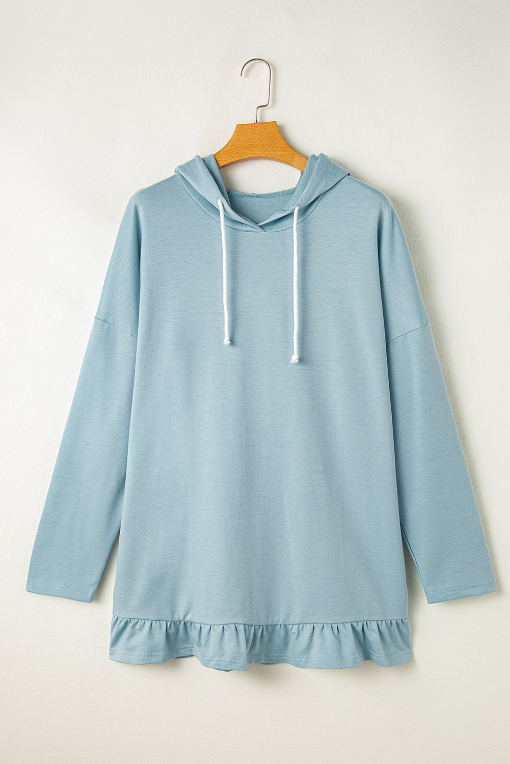 Iceland Blue Ruffled-Hem Tunic Hoodie
