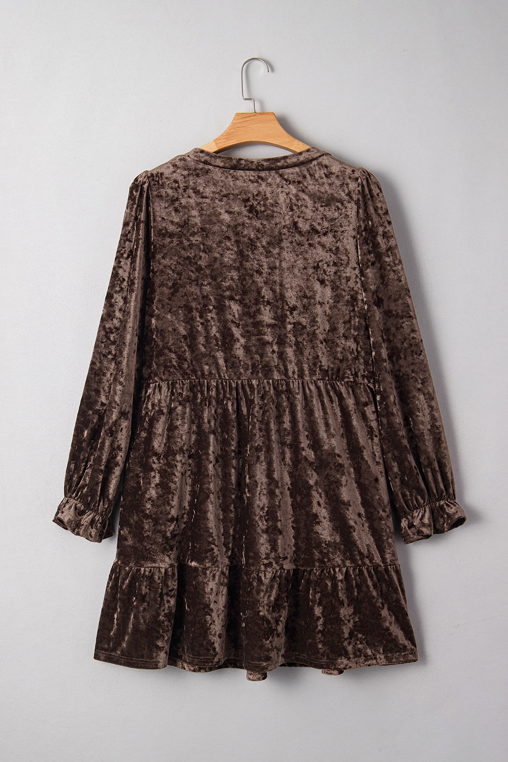 Plus Size Velvet Babydoll Mini Dress