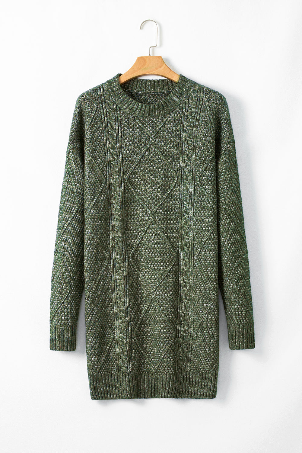 Cozy Cable Knit Sweater Dress