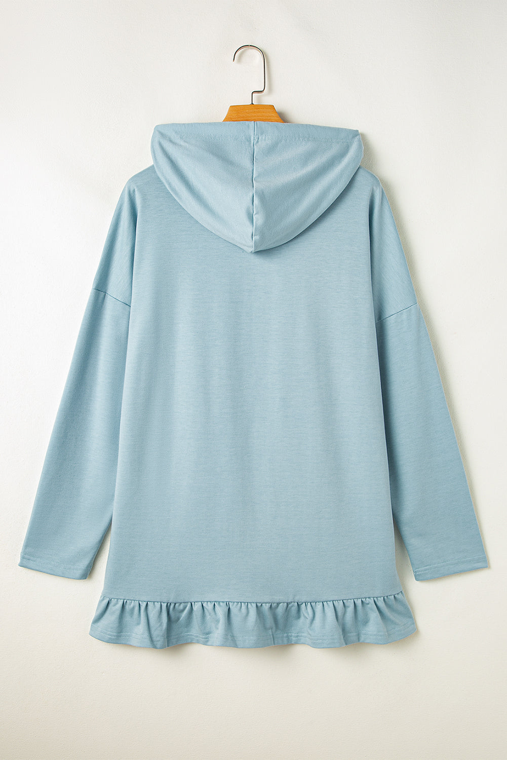 Iceland Blue Ruffled-Hem Tunic Hoodie