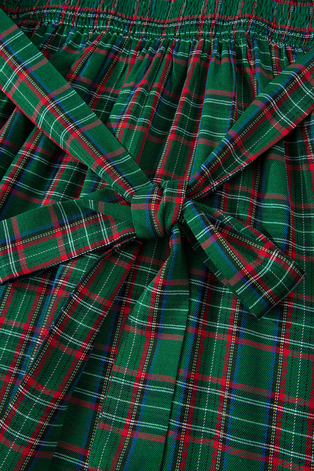 Plaid Puff Sleeve Midi Dress