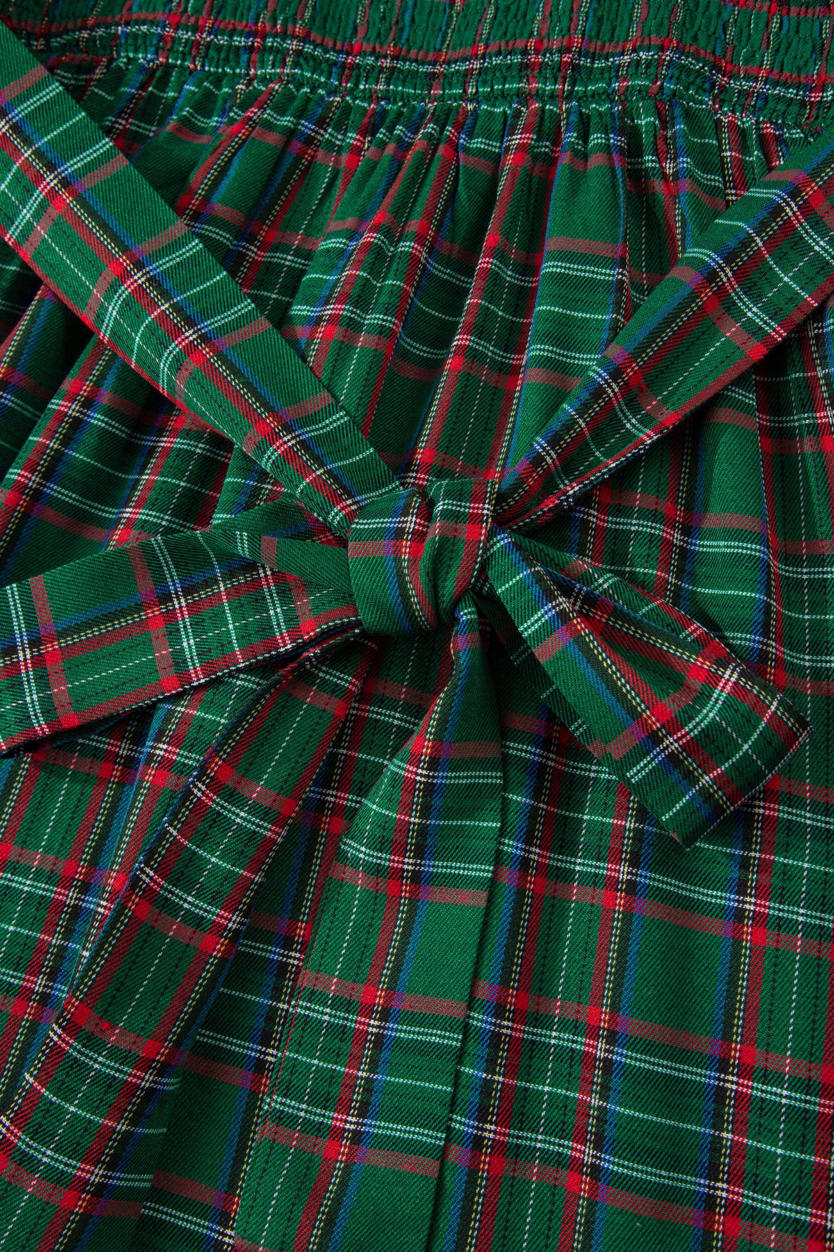 Plaid Puff Sleeve Midi Dress