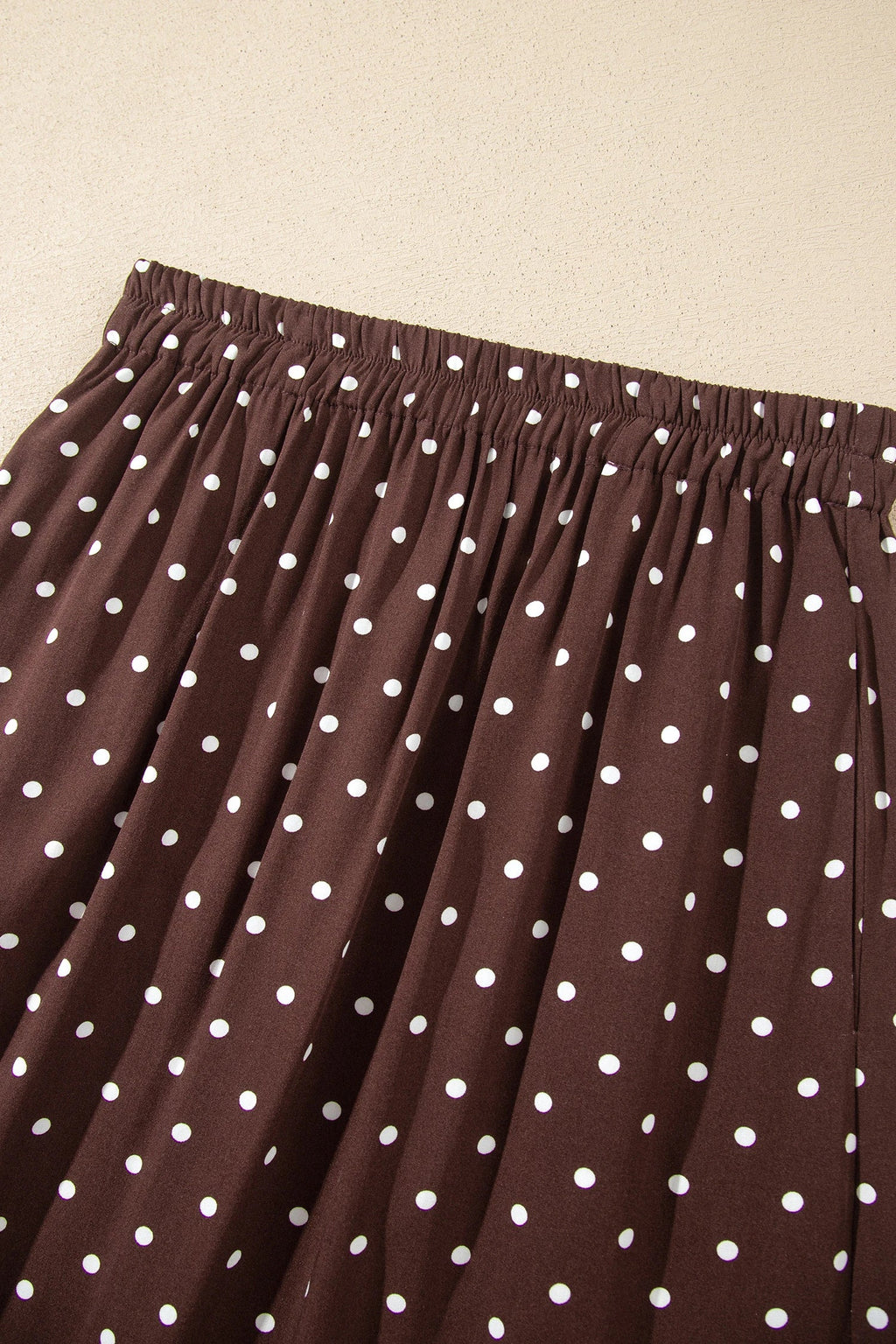 Polka Dot Lace Hem Midi Skirt