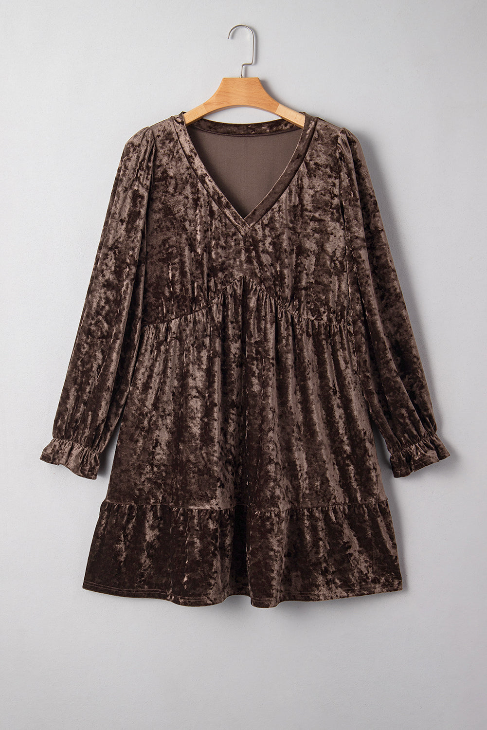 Plus Size Velvet Babydoll Mini Dress