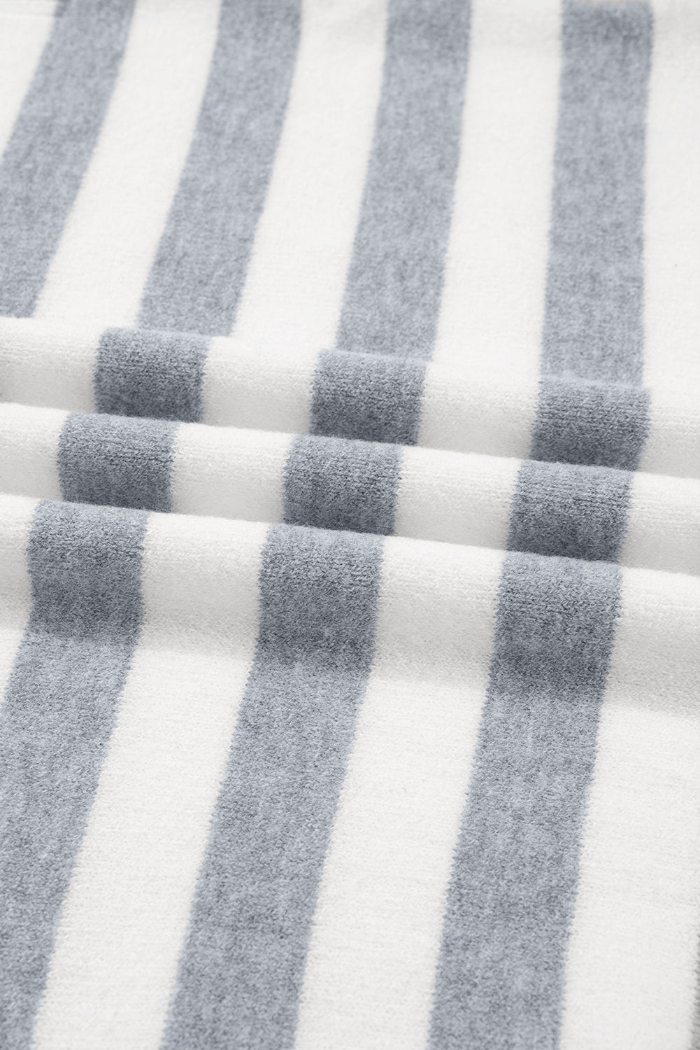 Gray Stripe Ribbed Tunic Sweater