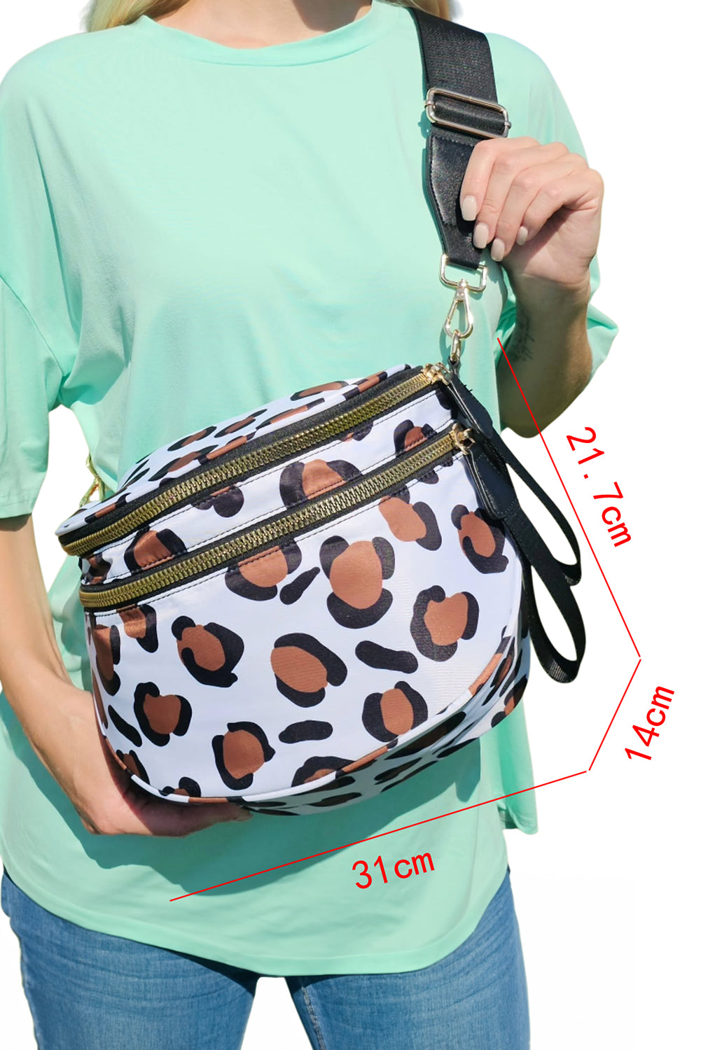 Phalaenopsis Checkered Print Wide Strap Large Crossbody Bag