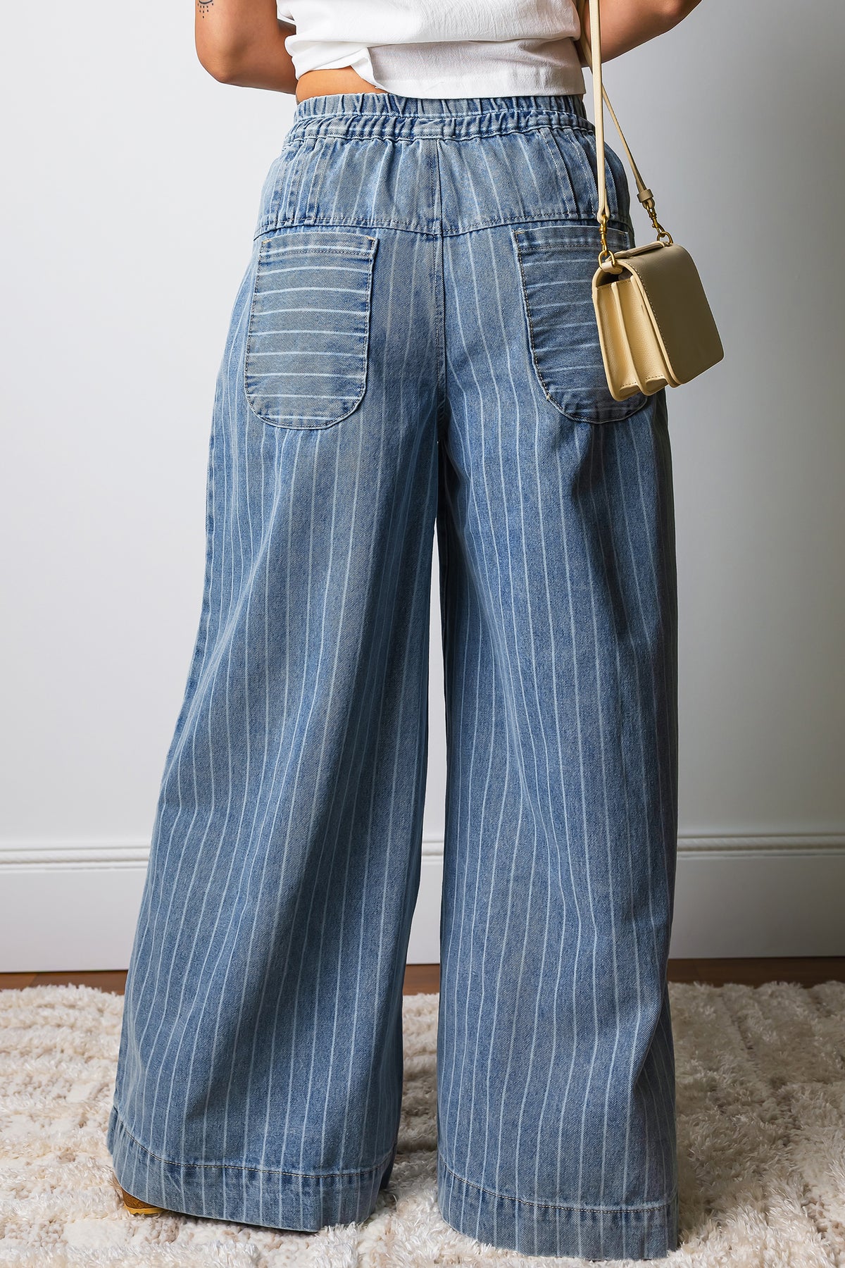 Sky Stripe Wide-Leg Jeans