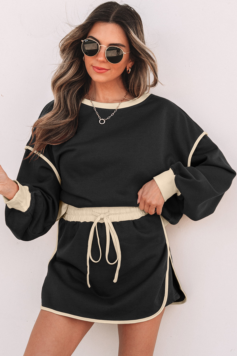 Evergreen Contrast Skort Set