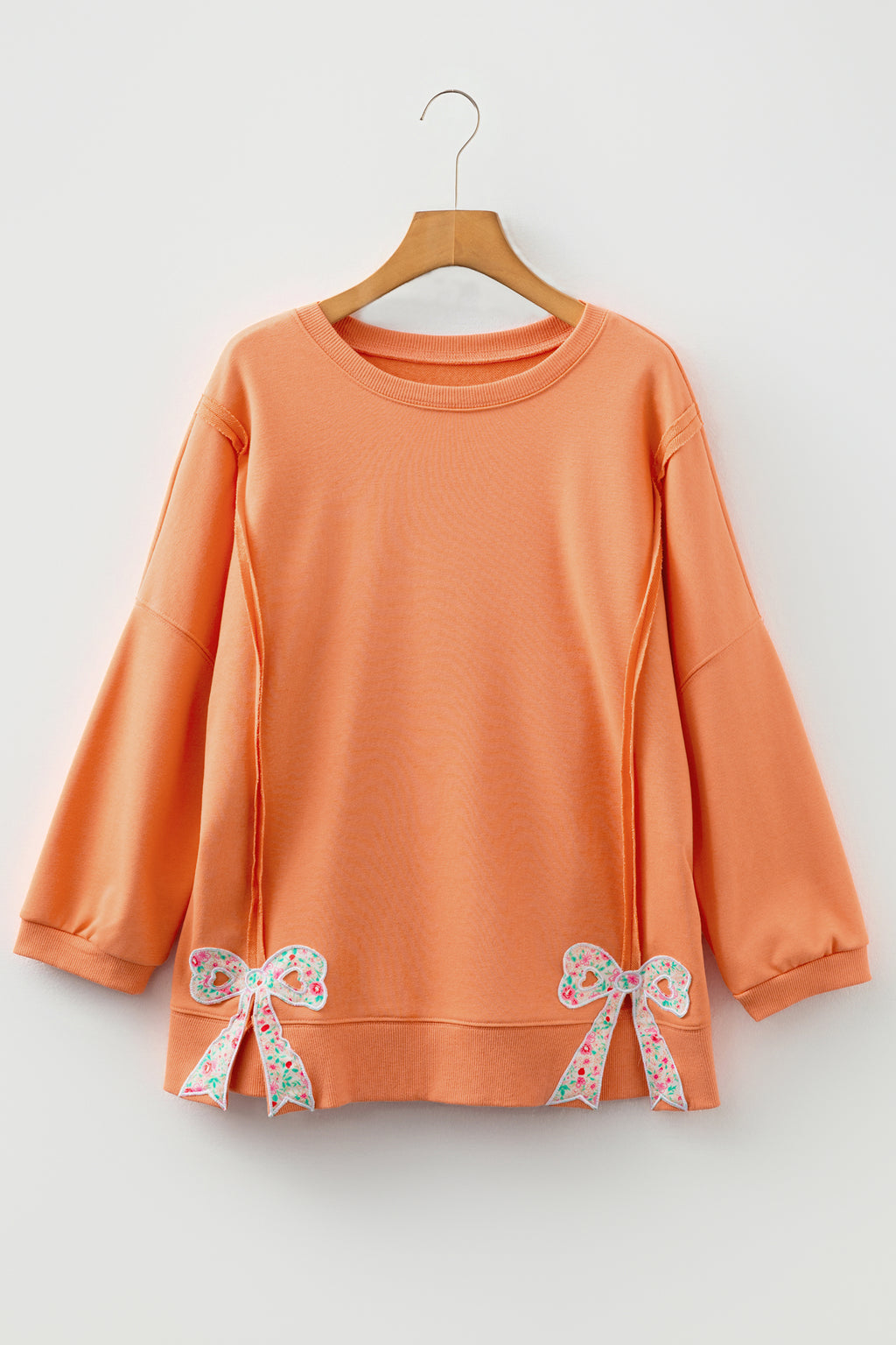 Fiery Red Floral Bow Sweatshirt
