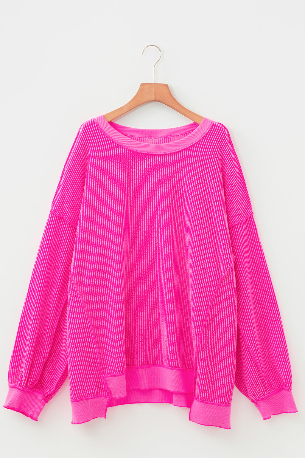 Plus Size Rose Red Twisted Rib Top