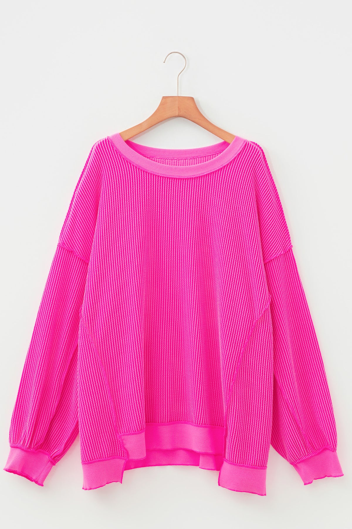 Plus Size Rose Red Twisted Rib Top
