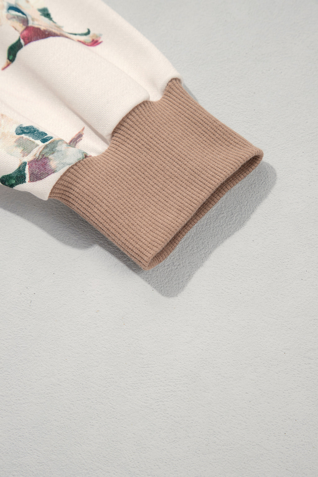 Beige Wild Mallard Colorblock Quarter-Zip Tunic Top