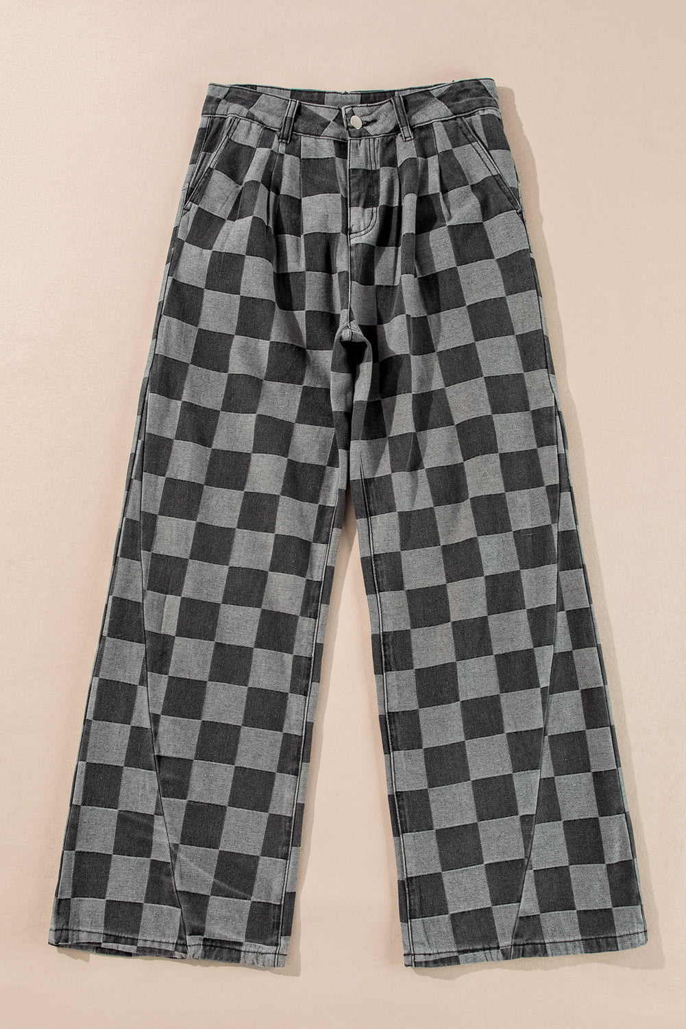 Dusk Check Wide-Leg Jeans