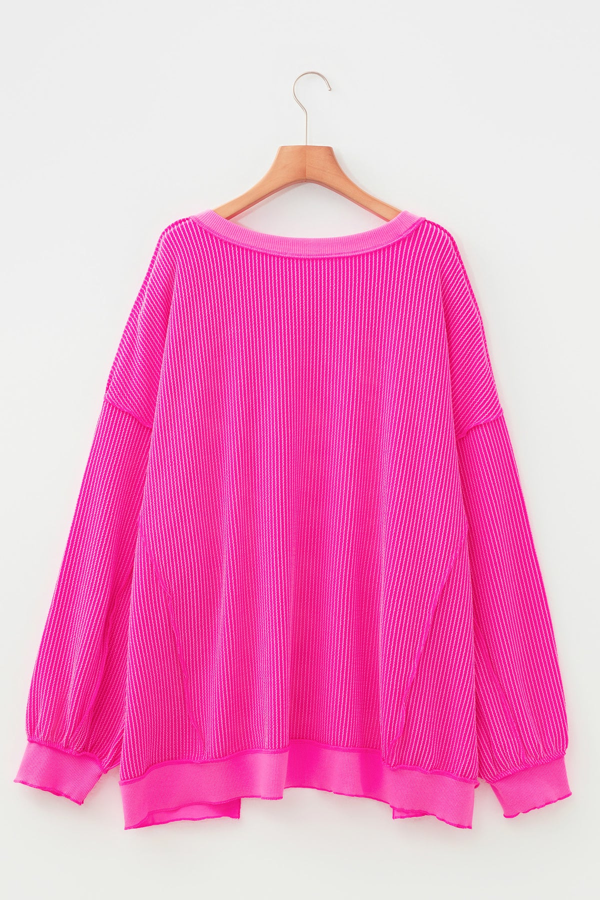 Plus Size Rose Red Twisted Rib Top