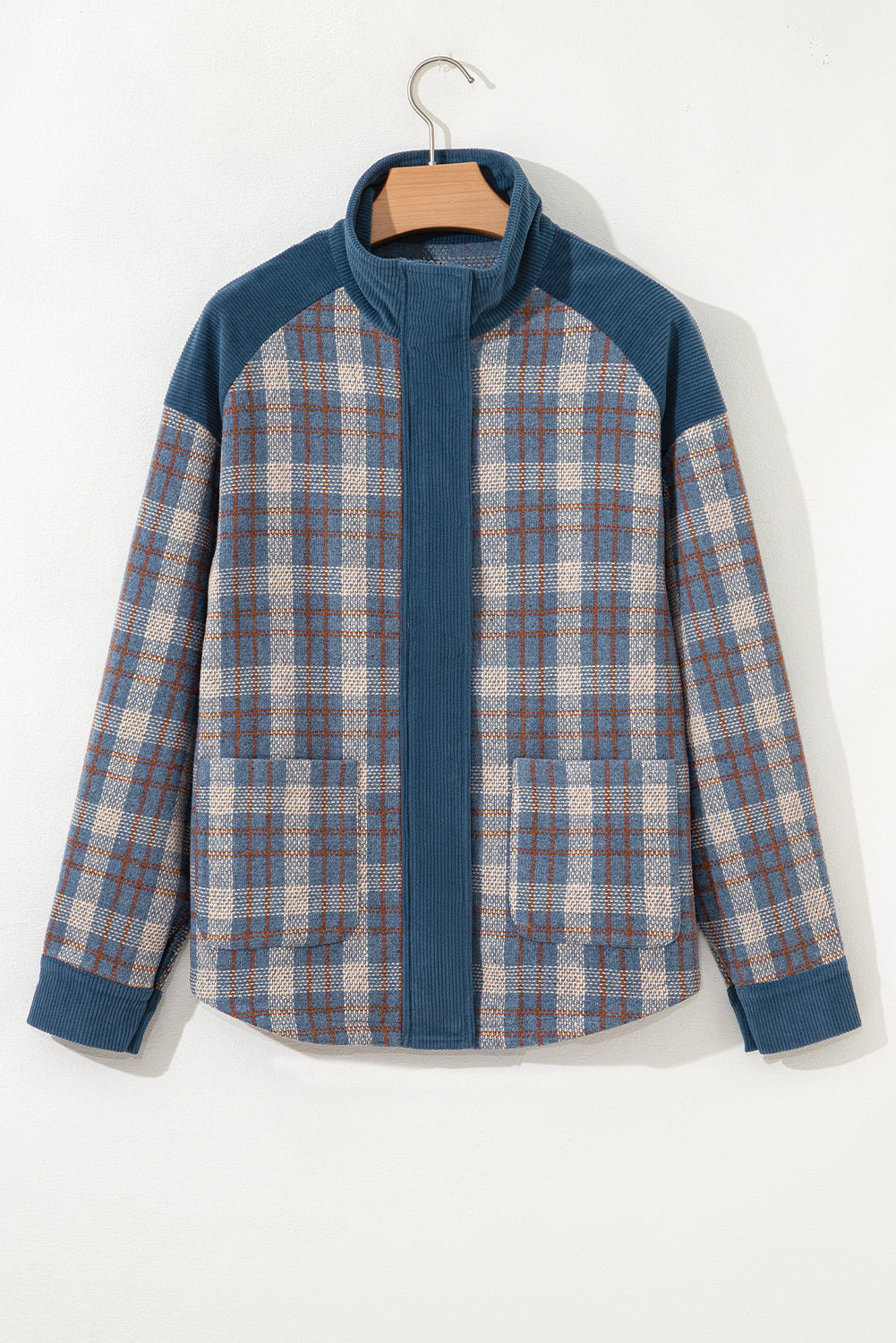 Gray Plaid Corduroy Jacket