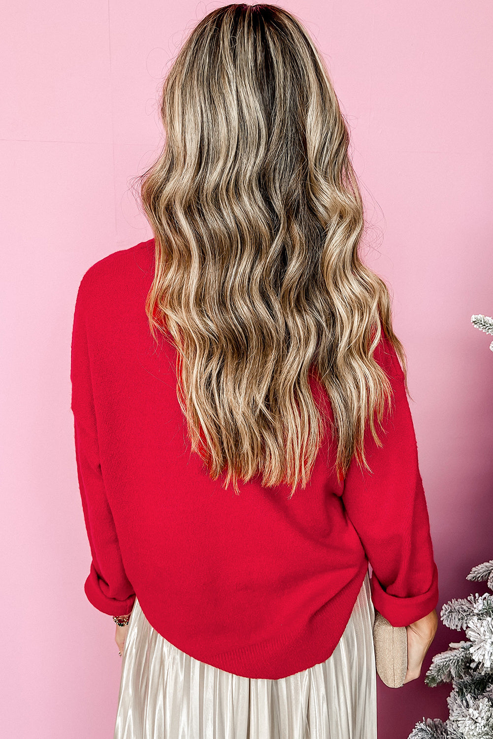 Fiery Red Tinsel Merry Sweater