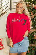 Fiery Red Tinsel Merry Sweater